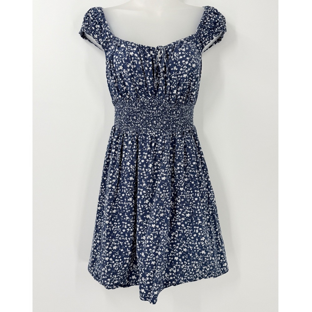 Old Navy garden Floral Smocked Dress Womens sz L 90s grunge cottagecore